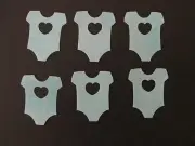24 EDIBLE BABY BODY SUIT RICE / WAFER PAPER CUPCAKE CAKE TOPPERS PARTY