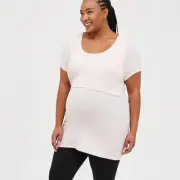 TORRID PLUS SIZE 3X SUPER SOFT COMFORTABLE STRETCH MATERNITY & NURSING TOP PINK