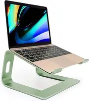Ergonomic Aluminum Laptop Mount - Adjustable Computer Stand for MacBook Pro/Air HP Lenovo Samsung Dell - Fits 10-17.3" Laptops (Apple Green)