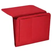 11" Felt Bedside Organizer Bed Hanging Caddy 5 Pockets Hanging Bag Red
