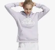 Adidas Womens Essentials Linear Pullover Hoodie Purple - Small Size