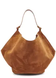 Khaite Lotus Medium Suede Tote - Caramel ONE SIZE