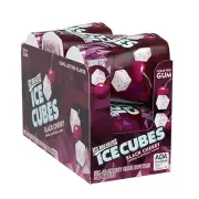 ICE BREAKERS Ice Cubes Black Cherry Sugar Free Chewing Gum Bottles, 3.24 Oz (6 C