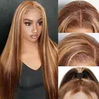 Ombre Lace Front Wig Human Hair Highlight 13X6 Straight Lace Front Wigs Human...