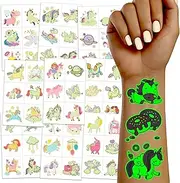 TatoYard 408 Styles Glow Temporary Tattoos for Girls, 68 Sheets Luminous Tattoo for Children, Goodie Bag Stuffers, Party Supplies, Party Favours Decorations, Birthday Games for Children