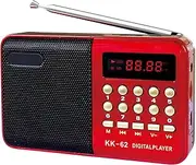 Small Radio - Handheld Card FM Radio - USB Charging AM FM Portable Radio, Multifunctional Small Digital Card Radio for Camping
