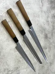 Vintage Japanese Knife Set Carbon Steel Made in Japan 1322