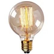 1pc Vintage Edison Bulbs with Spiral Filament 40W Dimmable E27 G95 Round Globe Large Antique Light Golden Finish Industrial Design Amber