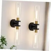 Wall Sconces Set of Two Bathroom Sconces Wall Lighting with Black and Gold