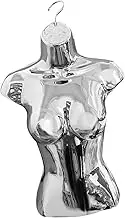Generic Female Mannequin Torso Female Dress Model Fashion Body Props Half Length Female Mannequin Dress Form for Shop Dressmaker Form , Silver