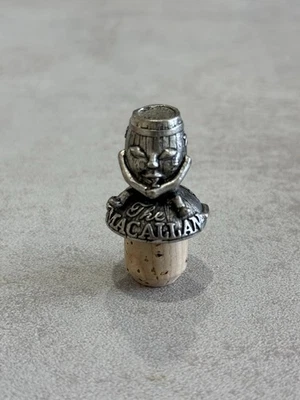 Macallan Pewter Cork Figural Bottle Stopper Barrel Metal NEW RARE Collectible