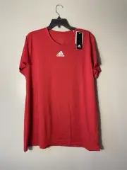 adidas Women's Creator Climalite Short Sleeve Crew Neck Tee Red Size XL New