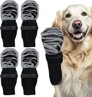 SGQTZDZQ Anti Slip Dog Socks with Grips, Dog Paw Protectors for Indoor Outdoor Floor Walking, Dog Socks Paws Stop Licking for Small Medium Large Dogs (L)