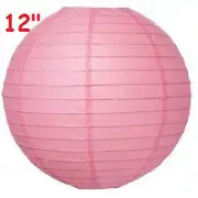 6 Pink 12" Paper Chinese Lantern Lamp Shade Wedding Party Decoration Supplies