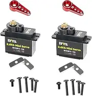 RampCrab Micro Servo with Servo Horn for FCX24, RC Car Model Parts, Upgrade Parts for Crwaler 1/24 Scale FCX24 Power Wagon Butcher & Max Smasher Big Foot Monster Truck, K5 (Red 2P)