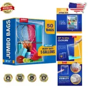 Ultimate Storage Solution: Jumbo Zip & Lock Freezer Bags, 50-Pack, 5 Gallon