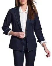 Nic+Zoe Ribbon Trim Denim Blazer