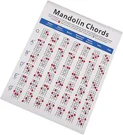 ERINGOGO 1pc Mandolin Chord Chart Coated Paper Diagram for Beginners Lightweight Portable Training Guide for Mandolin Use