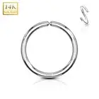 14K White Gold EAR NOSE LIP Piercing Hoop Ring Daith Helix Tragus Orbital Snug