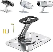 Desktop Projector Stand, 360° Rotation Base Projector Wall and Ceiling Mount, Easy Install 1/4" Screw Universal Compatibility for Most Projectors for Home Cinema, Games Room, Office