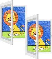 [MINYII] Kids Art Frame,Kids Art Frames Front Opening,Changeable Art Frame Picture Display, Kids Artwork Frames Changeable, A4 Artwork Display Storage Frames for Children Drawing Crafting (White(light)-2pcs)