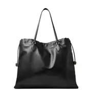 large drawstring tote bag One size Black/Light Gold