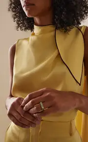 [Eden Presley] Green Sparkle 4K Yellow Gold Multi-Stone Ring