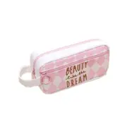 Large Capacity Geometric Letters Canvas Cute Pencil Case Pen Bag School Stationary Supplies(Rhombus)