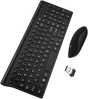 Ergonomic Wireless Keyboard and Mouse Set Low Profile Silent Click Keys 2.4ghz for Laptop