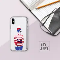 在飛比找PChome24h購物優惠-INJOY mall iPhone X 簡約文青情侶男生款透