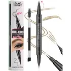 Curved Eyebrow Pen - Eyebrow Pencil , Brow Pencil 2-In-1 Dual-Ended Microblading