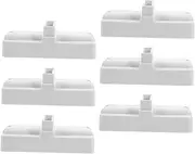 GAROZATION 6pcs White Plastic Picket Fence Base Support Garden Stakes for Pet Gate Fencing Border Garden Kit Decorative Easy Assembly