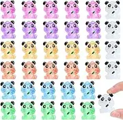 35 Pcs Mini Panda Figurines Luminous Miniature Cute Resin Animals Glow in The Dark Tiny Panda Landscape Decoration Resin Mini Animals Figures for DIY Accessories Ornament Craft Party Cake Topper