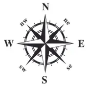 Navigation Compass Graphic Sticker Car RV Styling Trim Vinyl Decal Black 19x19in (for: Renault)