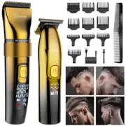 HOT Professional Barber Hair Clippers Cordless Beard Trimmer Cutting Machine Set