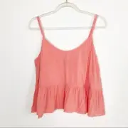 NWT Topshop Coral Peplum Double Strap Cami Top Petite 8P