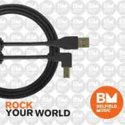 UDG Ultimate U95004 USB2 Cable A-B Black Angled 1m - Brand New - Belfield Music