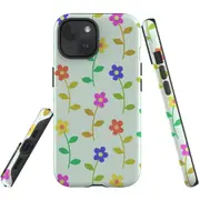 For iPhone 15 Plus Case, Shielding Cover, Colourful Flowers