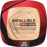 L'Oreal Paris Infallible 24 Hour Fresh Wear Waterproof Powder Foundation, 190 Beige Sand