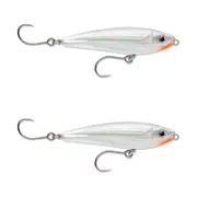 2x Rapala 7cm Saltwater X Rap SubWalk Walk the Dog Bait Fish Lures -Glass Ghost