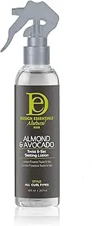 Design Essentials Natural Twist & Set Quick-Dry Setting Lotion w/Strengthening Vitamins & Proteins-Almond & Avocado Collection, 8oz.