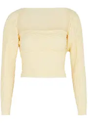 Gimaguas Marianne Ribbed-knit Wrap top - Yellow - M (UK12 / M) M (UK12 / M)