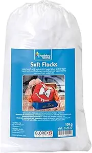 GLOREX 0 2517 - Soft Flocks White, 150 g, Super Soft and Feather-Light Filling Material, Easy to Use Flakes, Odourless and Washable, for Stuffing Cuddly Toys