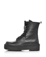 NIB AQUA Women's Logan Platform Hiker Boots Black 8M
