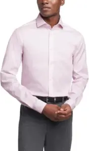 CALVIN KLEIN Men’s Wrinkle Free Stretch Dress Shirt,Pink Lavender 16 in, 34-35