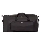Foldable 145L Duffle Bag with Triple Inline Wheels, Large Collapsible Black