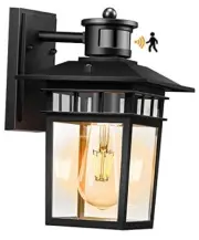 Motion Sensor Outdoor Light, Waterproof Dusk to Dawn Porch Light Black 1-pack