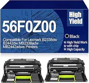 56F0Z00 Compatible Drum Unit High Yield Drum Unit Black Drum Unit for Lexmark B2338dw B2442dw MB2338adw MB2442adwe,56F0Z00 Black-2PC
