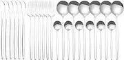 Nurdo 24Pcs Stainless Steel Dinnerware Set Kitchen Cutlery Set Knife Fork Spoon Flatware Tableware Minimalist Silverware