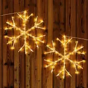 Snowflake Lights Warm White Battery Operated with Timer 70 LED 14In for Christma